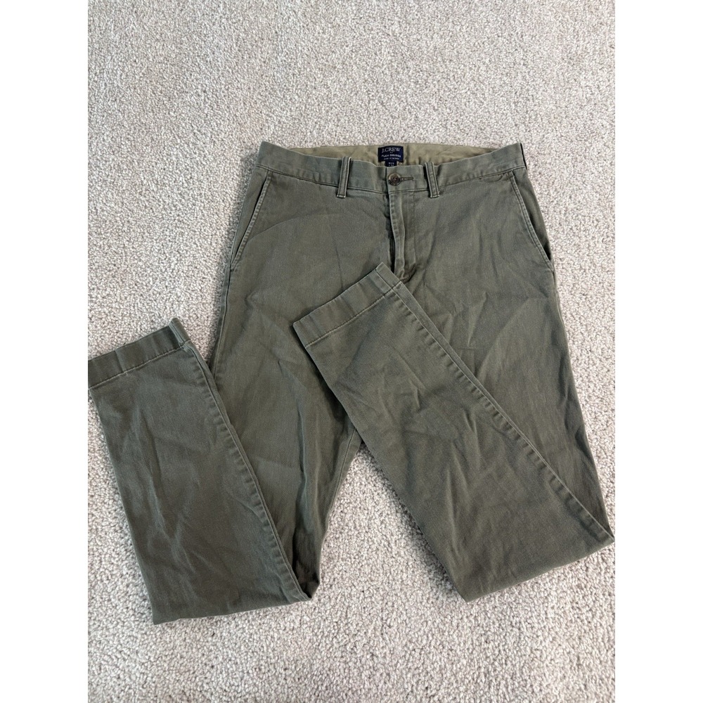J. Crew Flex Driggs Chino Pants Mens 29x32 Olive Green Stretch Casual